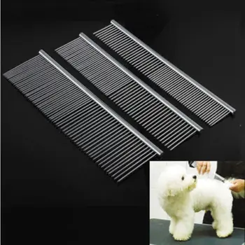 

Pro Metal Double Row Teeth Brush Grooming Hair Comb Hair Trim Rake Tool for Pet Dog Cat Hairdressing Combs
