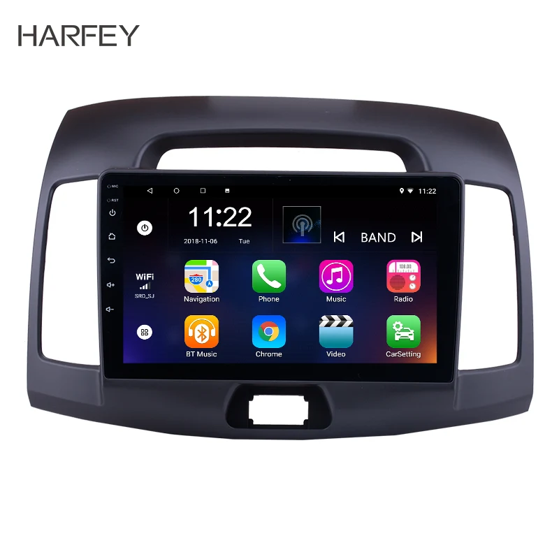 

Harfey 9"Android 6.0/7.1/8.1 2Din Car Radio GPS Navi For 2007 2008 2009 2010 2011 Hyundai Elantra Head Unit Multimedia Player