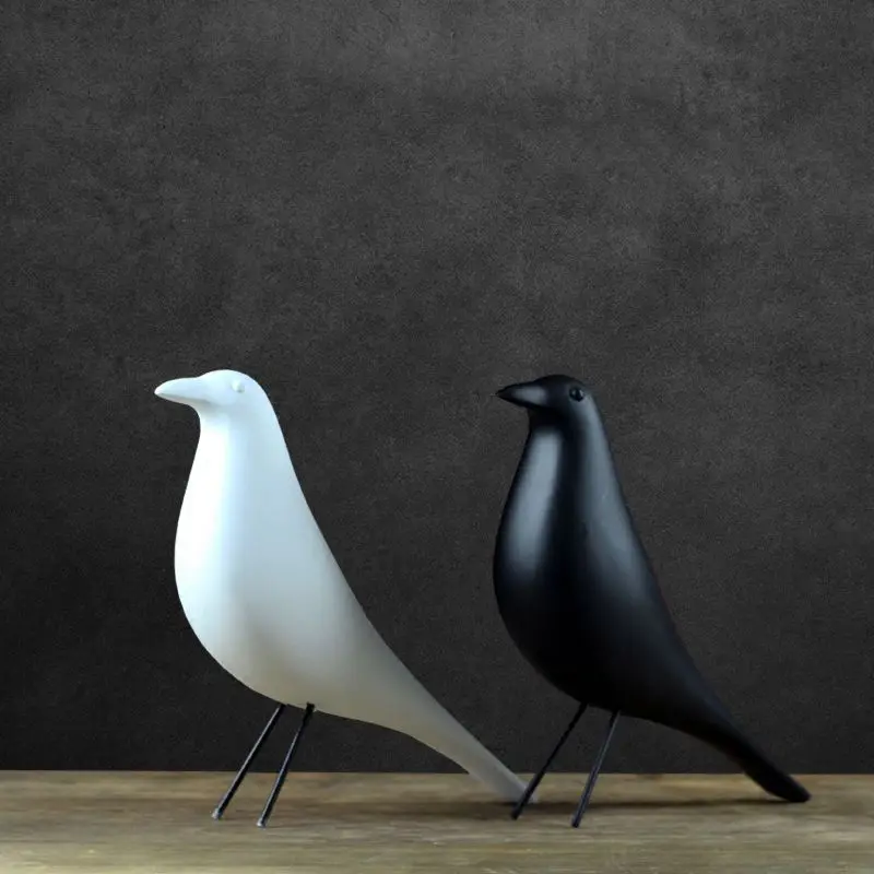 Resin Craft Bird Figurine Statue Office Ornaments Sculpture Home Decoration Accessories Bird Sculpture black Resin Craft Bird Figurine Statue Office Ornaments Sculpture Home Decoration Accessories Bird Sculpture black