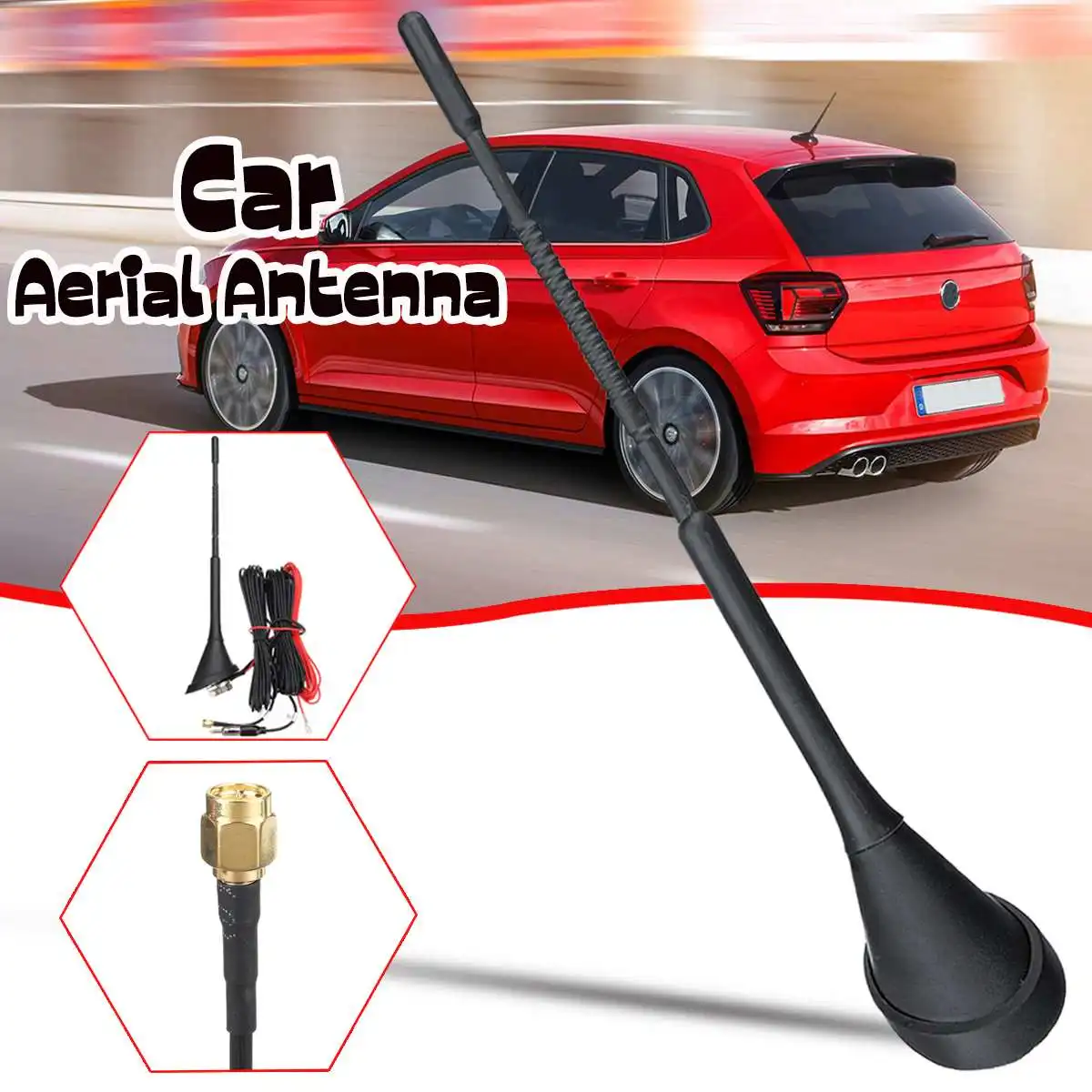 Автомобильная антенна 3 в 1 DAB + FM/AM с усилителем крепление на крышу разъем SMA Male 5