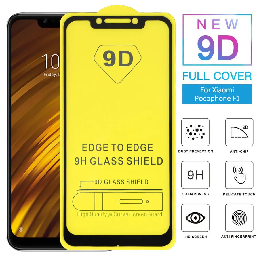 KLOVRRD 9D полный клей крышка из закаленного Стекло Для Сяо mi Pocophone Экран протектор