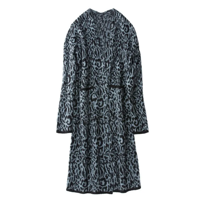 Manches Femmes Printemps Imprimé Mode À Ouverte Collor 2019 Col purple Nouveau Blue ewq V Oe1371 Pink Chandail Maille Léopard Femelle Longues Riverside Poches qItSvwTx5