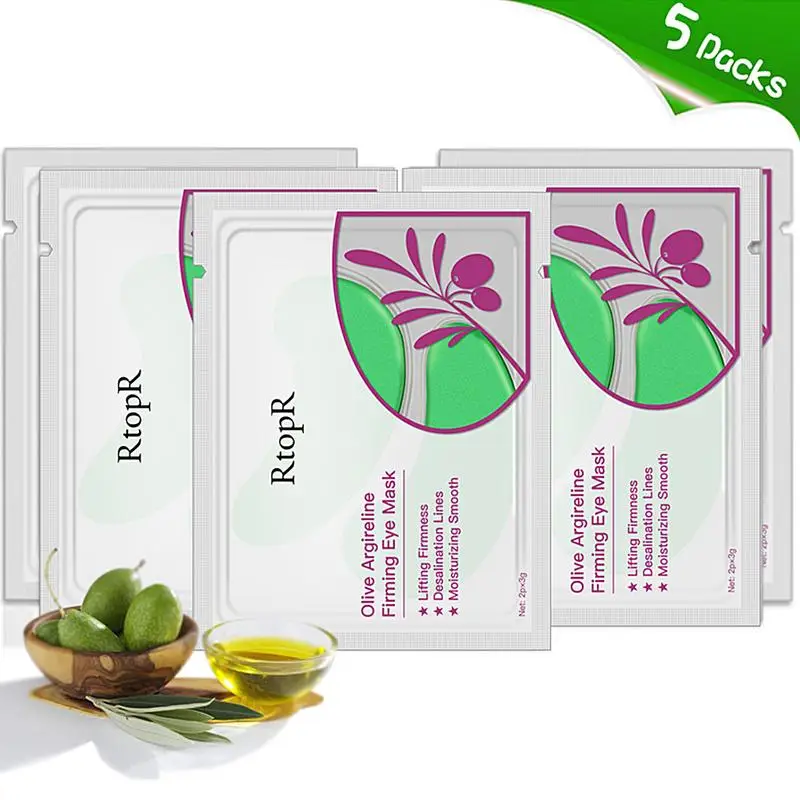 5pair Olive Argireline Firming Eye Mask Moisturizing Smooth Lifting Firmness Eye Serum Dark Circles Fine Lines Green Eye Patches
