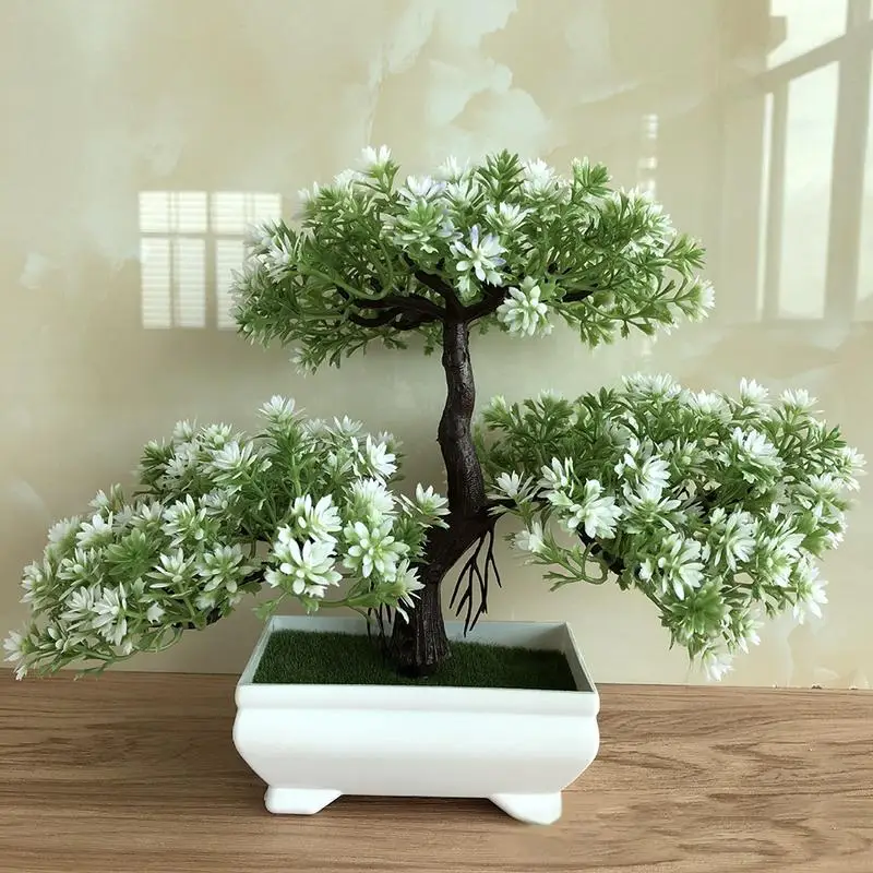 

AUGKUN Ganoderma Tree Lotus Pine Tree Simulation Flower Artificial Plant Bonsai Fake Green Pot Plants Ornaments Home Decor Craft