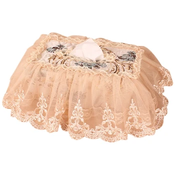 

Embroidery Style Tissue Box Pumping Paper Towels Box Cover Bathroom Ware Mary Pastoral Lace Fabric Cover