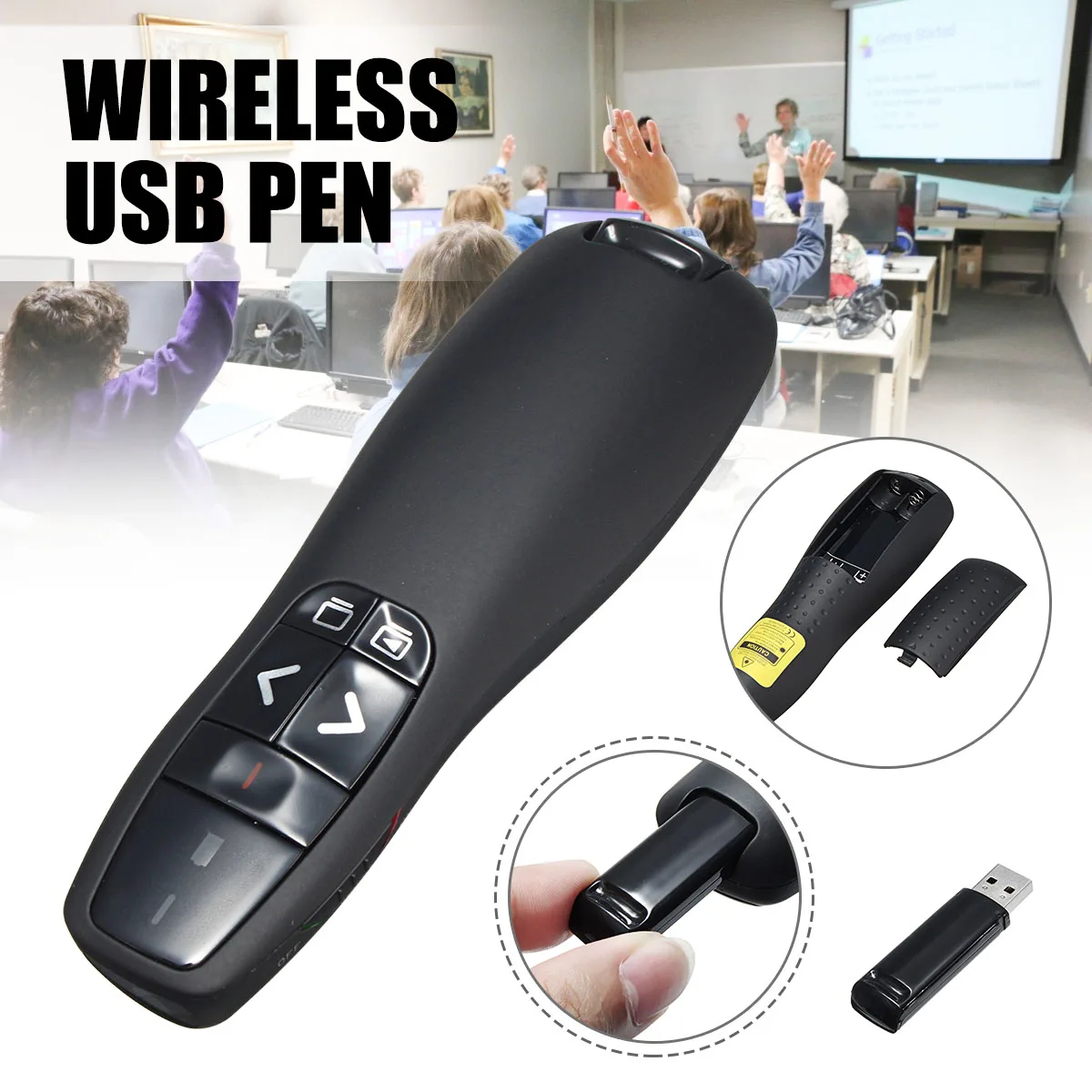 Wireless USB Presenter Remote Control PPT Pointer Universal Laser Flip Pen Presentation Power