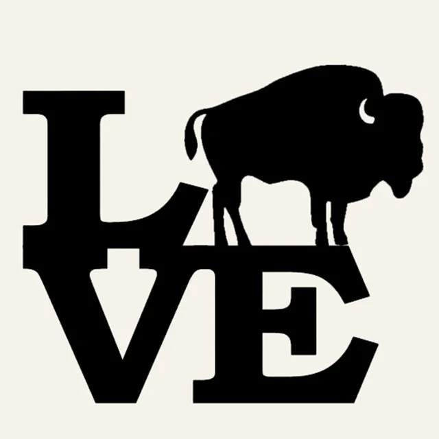 Buffalo Love Милая дикая наклейка в форме животных для окон и мотоциклов дверь