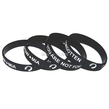 

100pcs POW MIA You Are Not Forgotten Military Memorial wristband silicone bracelets free shipping by epacket A