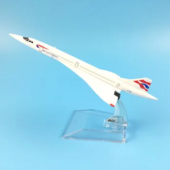 Aircraft Model Diecast Metal Plane Airplanes 16cm Airplane Model   1:400 British Airways Concord Plane Toy Gift Free Shipping 1