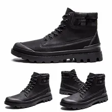 Мужские зимние уличные прогулочные высокие кроссовки; обувь в английском стиле; мужские сапоги из замши и хлопка