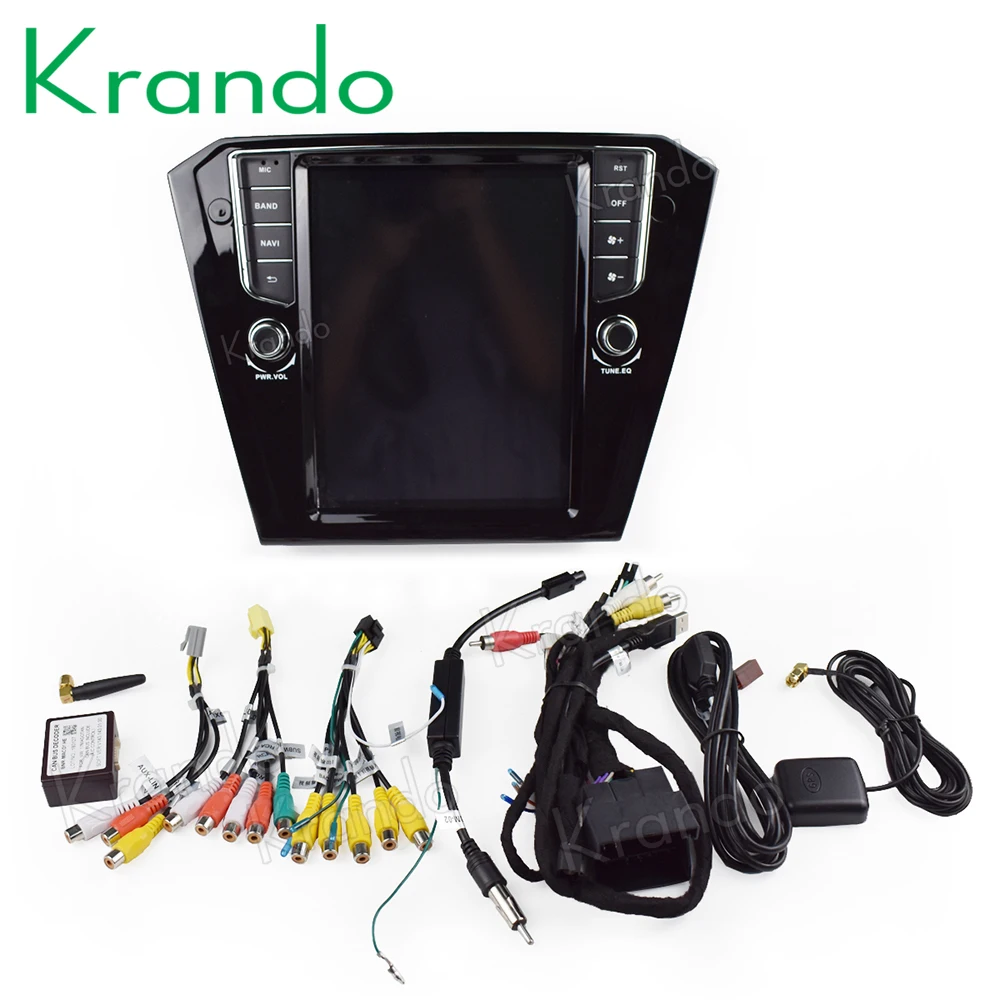 Top Krando Android 8.1 10.4" Tesla Vertical touch screen car radio player for VW B8 Passat 2017+ multimedia player with gps 1