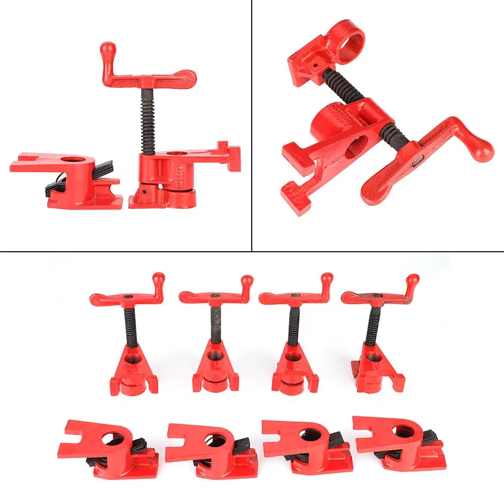 4 Set 3/4 Quick Release Heavy Duty Wide Base Iron Wood Metal Clamp Set Woodworking Workbench