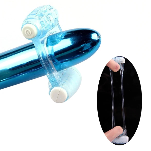 Sex Shop Cock Ring Penis Ring Double Heads Vibrator Clit Stimulator Persistent Erection More Intense Ejaculation Sex Toy For Men