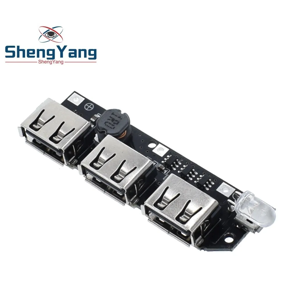 ShengYang 5V 2.1A 3 USB Power Bank зарядное устройство печатная плата модуля повышающее