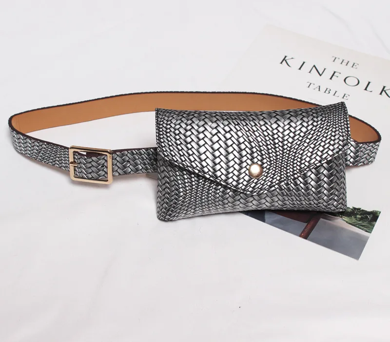 

BISI GORO 2019 new Handbag retro-weave pattern Envelope bag waist bag women fanny packs belt bag model fashion bag mini small