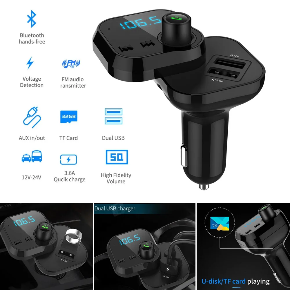 1 шт. авто громкой связи 12 24 в Bluetooth TF карта AUX USB музыкальный проигрыватель fm