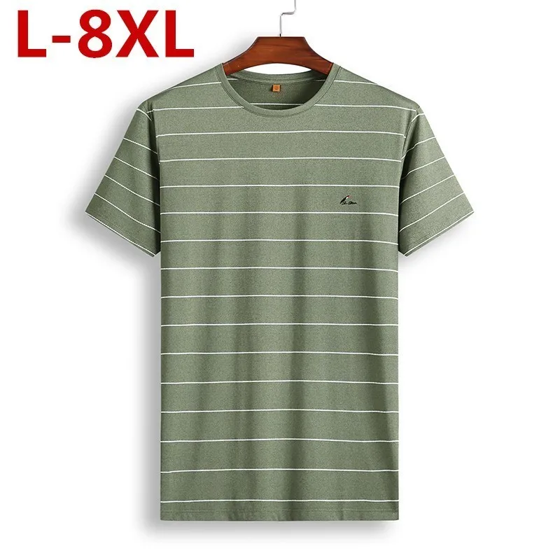 8XL 7XL рубашка поло мужская деловая Повседневная летняя дышащая в полоску с