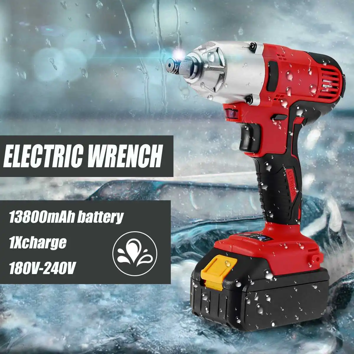 

180V-240V 2500rpm Waterproof Electric Impact Wrench Power Tools 128TV Cordless Brushless Impact Wrench 13800mAh Lithium Battery