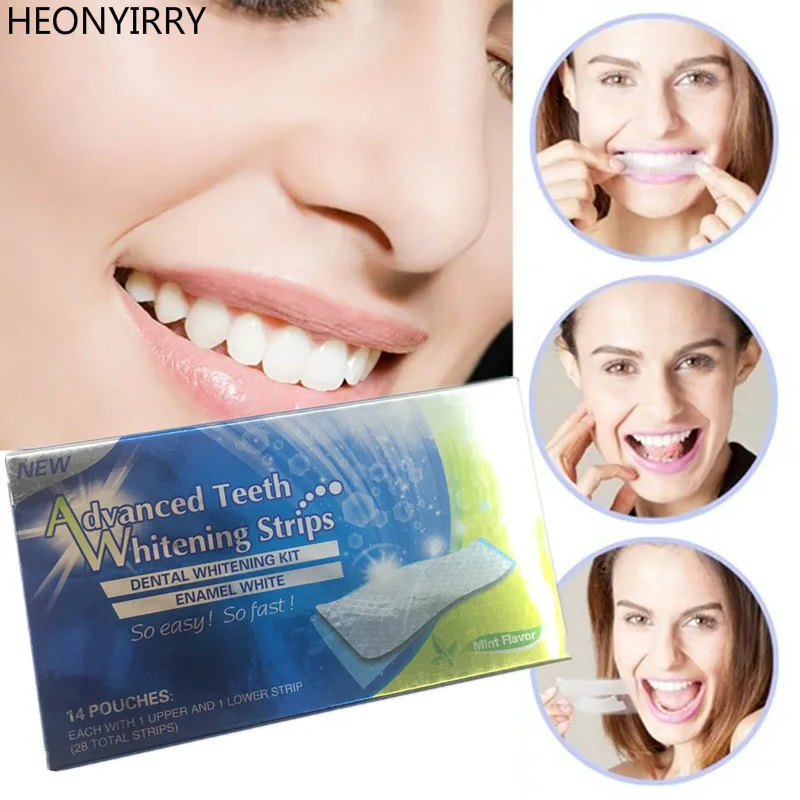 28Pcs/14Pairs 3D Teeth Whitening Strips Tooth Bleaching Ultra White