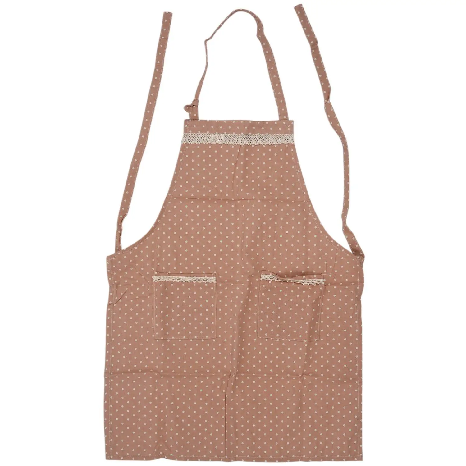 

Promotion! Cooking apron for women and men out, cooking apron Color: dots with lace applications Big Pink Linen