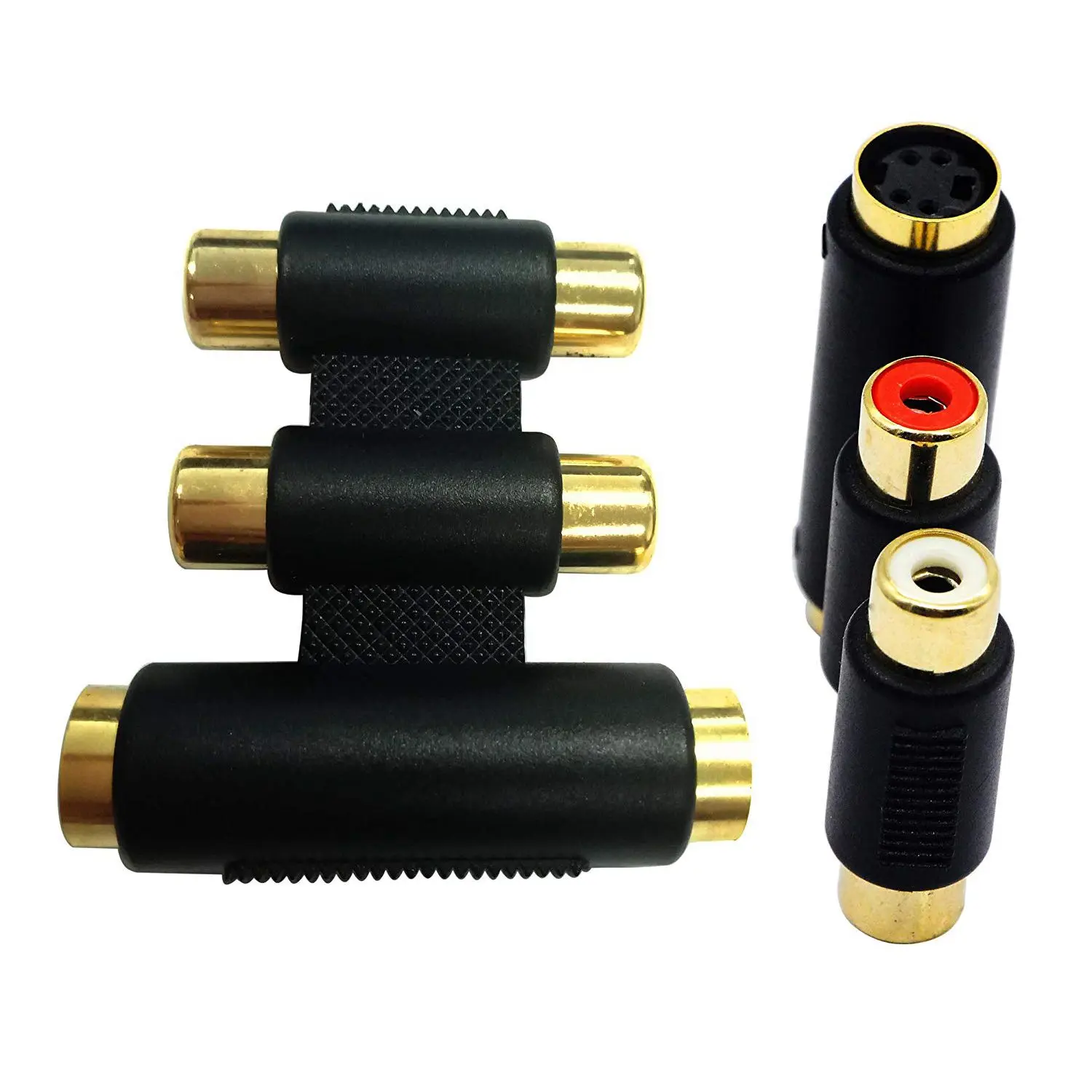 2RCA & S VHS гнезда на муфты позолоченные 2 RCA гнездо 4 контактный мини DIN Video гнездовой