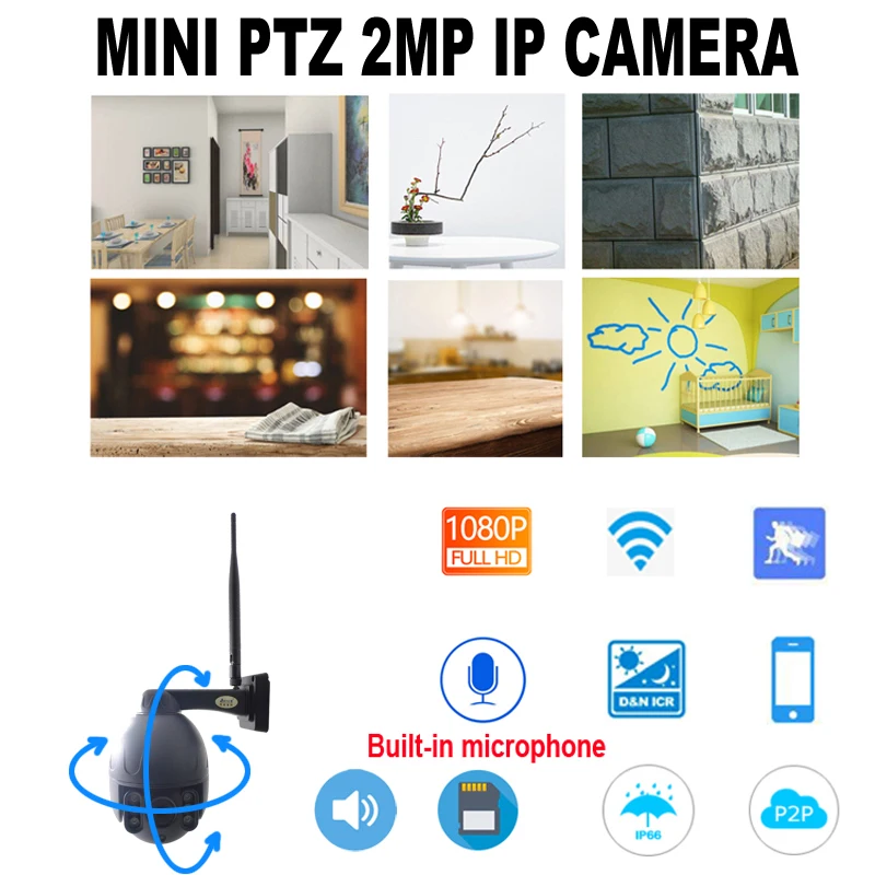Беспроводная ip камера видеонаблюдения JIENUO 1080P с поддержкой Wi Fi МП|Камеры
