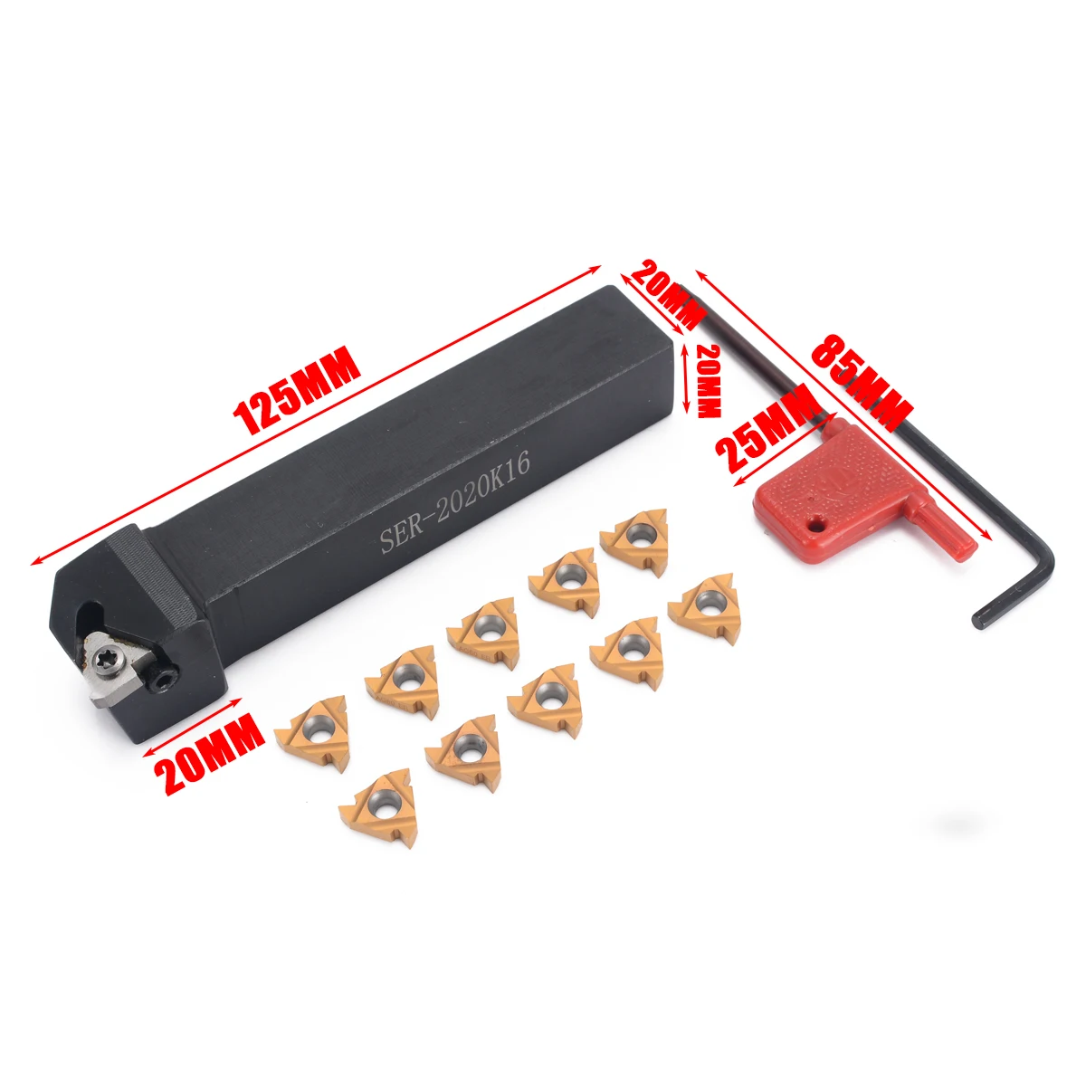 10 шт скучно инструмент 16ER AG60 лезвия вставки + SER2020K16 токарный инструмент держатель борштанги