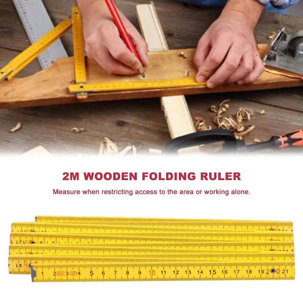 

2 Meter Wooden Folding Ruler 8 Folding Wooden Ruler Folding Measuring Wooden Ruler Teaching Supplies Matching Tools