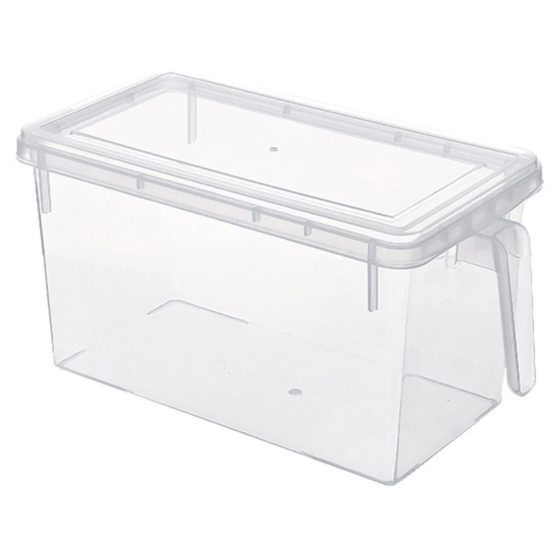 

Kitchen Fridge Fresh Storage Box Refrigerator Plastic Crisper Container With Handle Food Fruit Vegetable Storage Cases