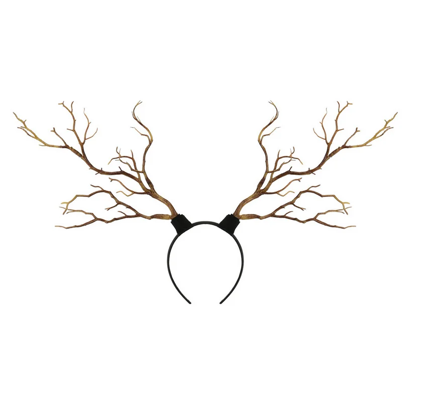 Gothic Antler Butterfly Headdress Deer Horn Tree Branches Headband Jewelry Vintage Wedding Cosplay Halloween Xmas Accessories hair accessories hair headband