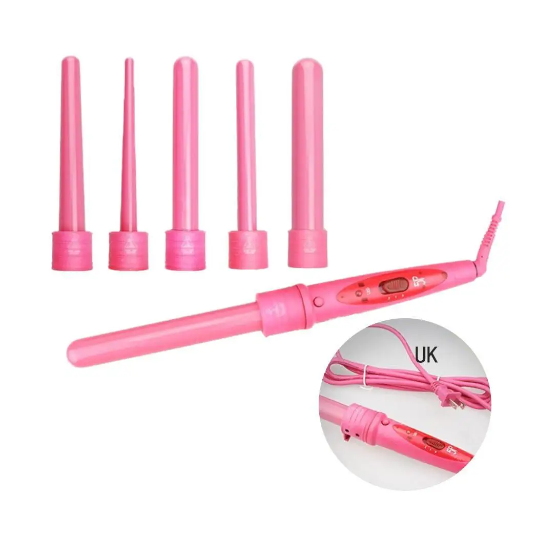 

5 In 1 Hair Curler Temperature 85W Control Ceramic Curling 1(middle) 2(high). Wand With Glove Appliances 3-5min