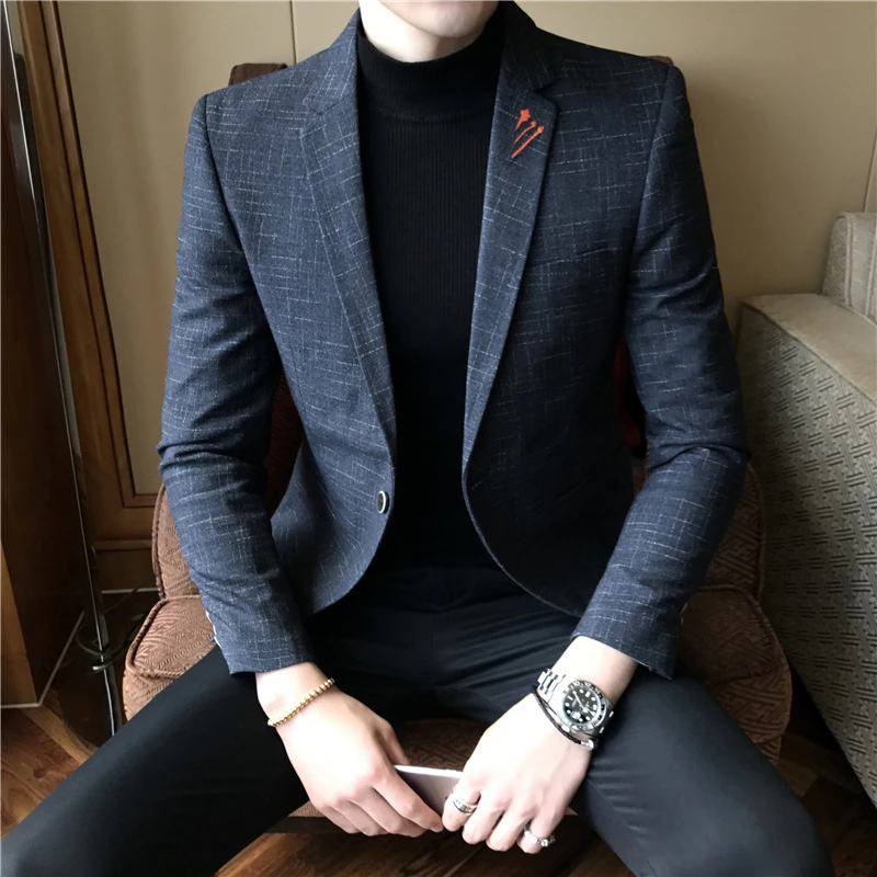 2018 nuevo estilo de los hombres traje tendencia de los hombres de la moda ropa de primavera y otoño Slim guapo hombre ocio chaquetas y abrigos|chaqueta de deporte| - AliExpress