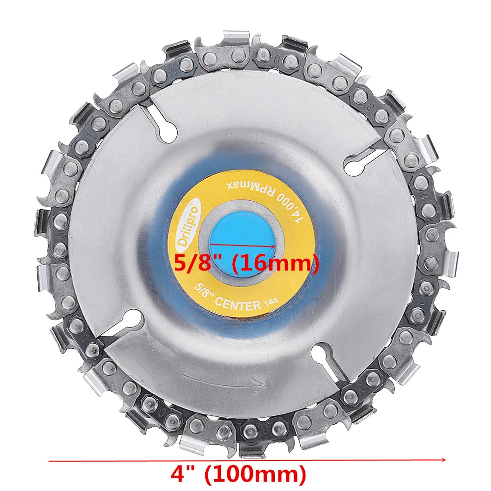  New 4 Inch Grinder Chain Disc 22 Tooth Wood Carving Disc For 100/115 Angle Grinder