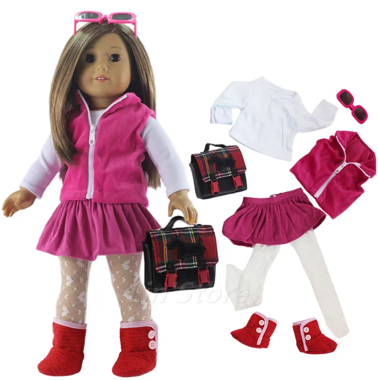 

Fashion Doll Clothes Set Toy Clothing Outfit for 18" American Doll Casual Clothes Many Style for Choice A027