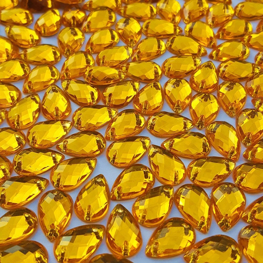 Silver 300Pcs 0.31x0.51″ Drop Shape Crystal Clear Acrylic Sew On Rhinestones Flatback Sewing Stones for Clothes Dress Crafts Garments Accessories