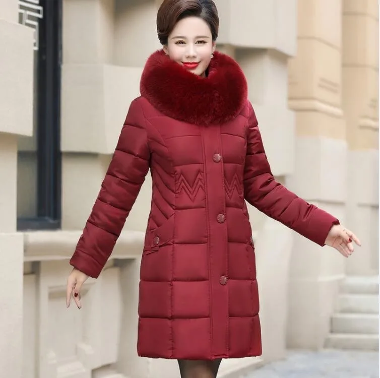 Wmswjh Middle aged Women Cotton padded jacket Women Winter
