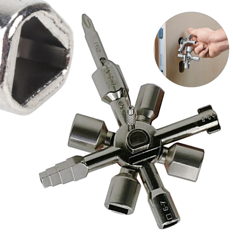 

1Pcs Multifunctional 10 In 1 Universal Cross Key Square Key Triangular Key Switch Cabinet Key For Hardware Accessories
