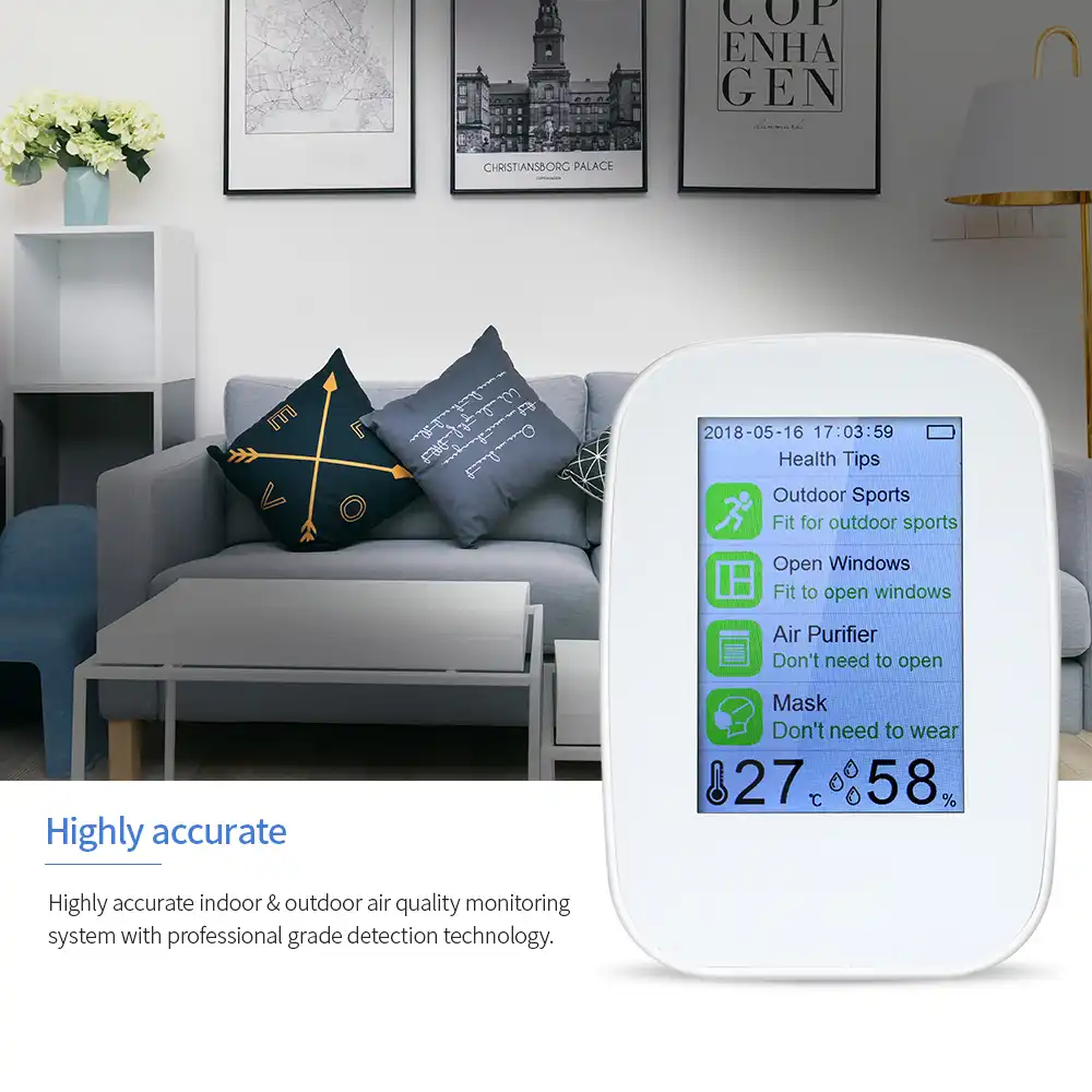 KKMOON D9-B монитор качества воздуха внутренний/наружный цифровой PM2.5 анализатор газа TVOC тестер анализаторы воздуха - изображение