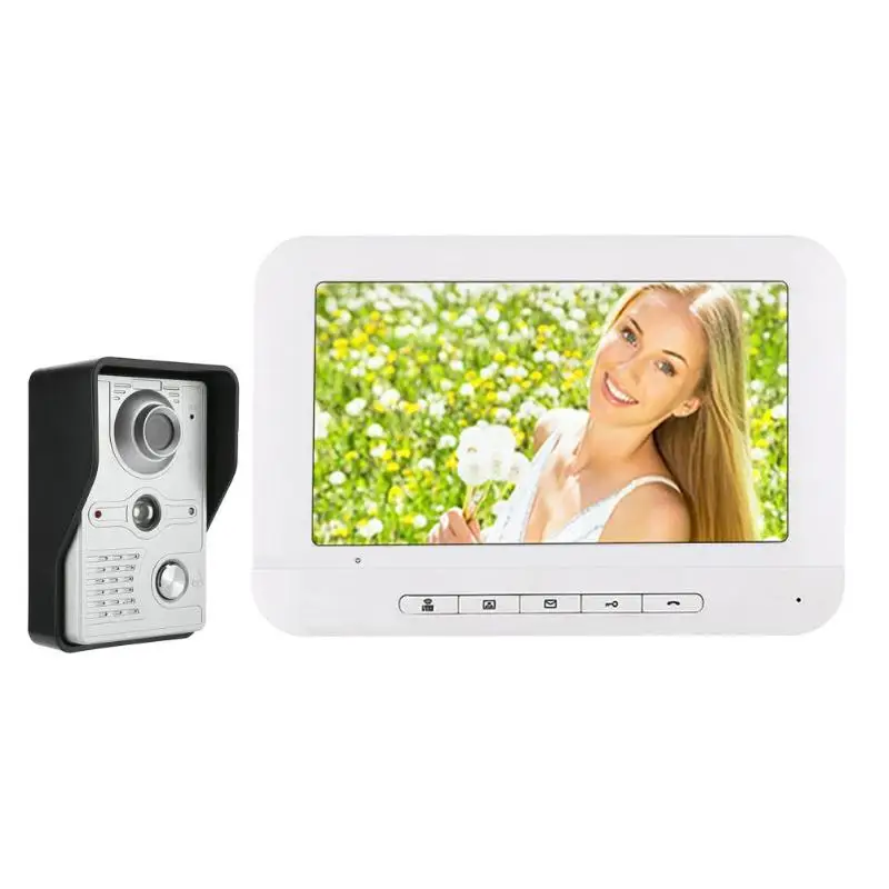 

LCD Video Door Phone Doorbell Intercom System Color Doorbell Camera Night Vision 1-Camera 1-Monitor with IR-CUT HD 700TVL 7 inch