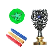 Индивидуальная восковая печать комплект печатей пчелы, насекомые Летающий Металл Дракон ручка Подарочный винный набор посылка Свадебные Приглашения карты конверт печать штамп