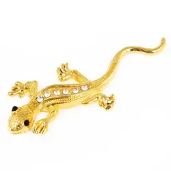 PPYY NEW-автомобильные Стразы золотого цвета Gecko стикер орнамент