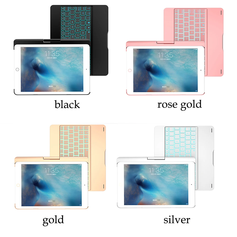 Keyboard Cover Smart Wireless Bluetooth Tablet Keyboard Case 360 Rotation NEW Ultra-thin for iPad Pro 11 inch 7 Color Backlit