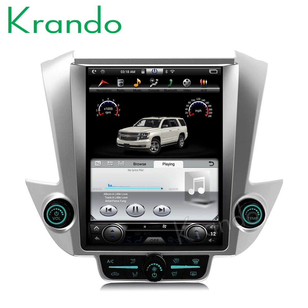 Excellent Krando Android 8.1 12.1" Tesla style Vertical car GPS For GMC Yukon / Chevrolet Tahoe Suburban 2015+  navigation system radio BT 2