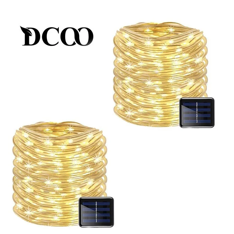 

Solar Powered Rope lights 120 LEDs Holiday String Lights Outdoor Garden Party Lighting Rope String Lights Waterproof 2 Pieces