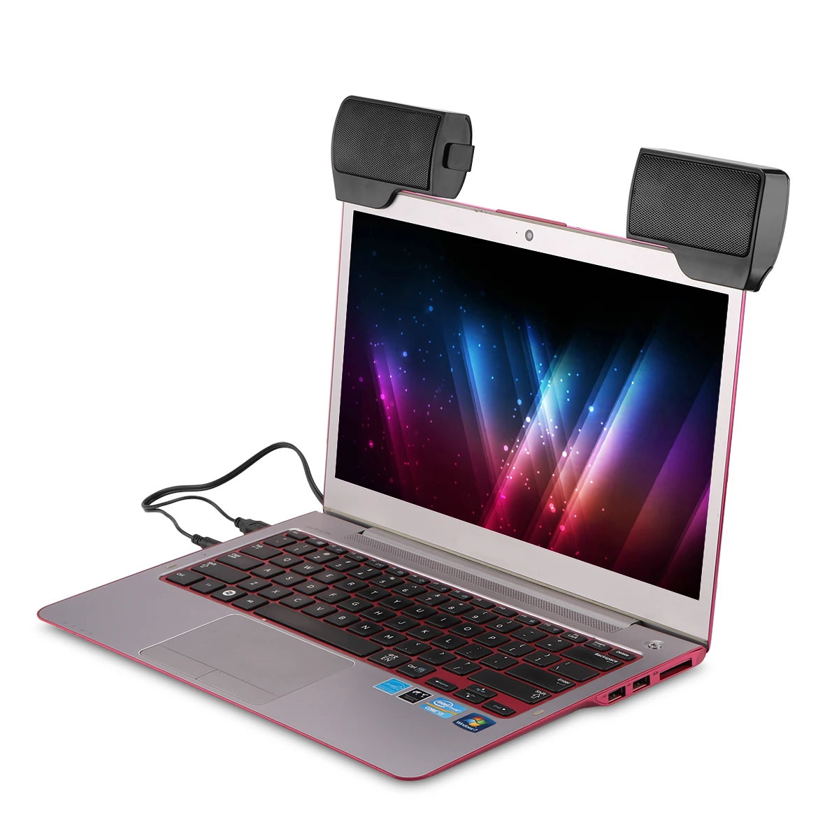 

Portable Mini USB Stereo Speaker Sound Bar Clipon Speakers For Notebook Laptop Phone Music Player Computer PC With Clip