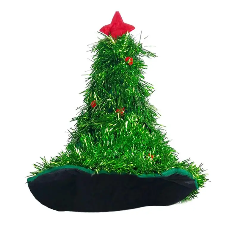 

1 pc Christmas Tree Hat Cute Funny Durable Cosplay Supplies Costume Accessories Party Dress Props Xmas Gift Straw Cap