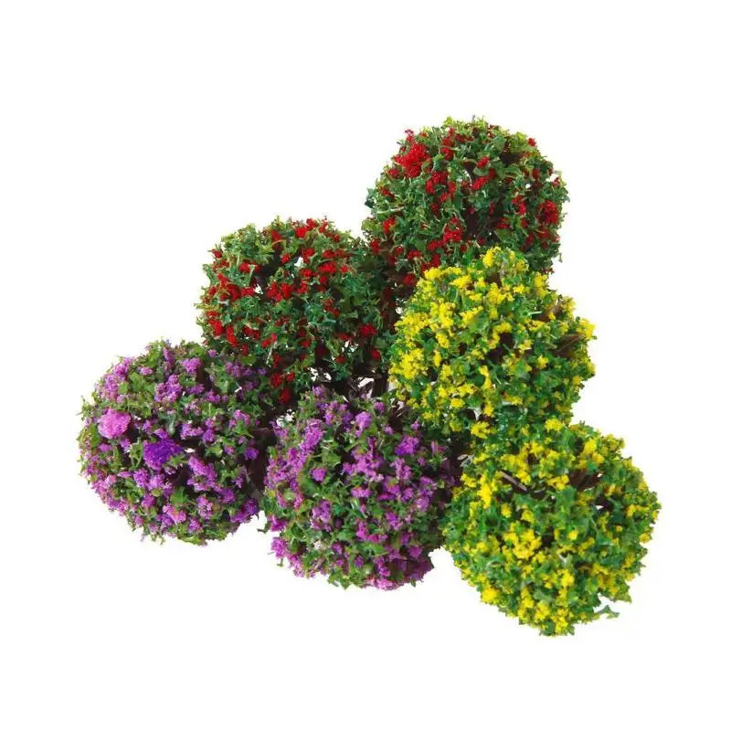 30 микс цветок шар Дерево Модель поезда сад парк диорама пейзаж 1/100 Хо макет