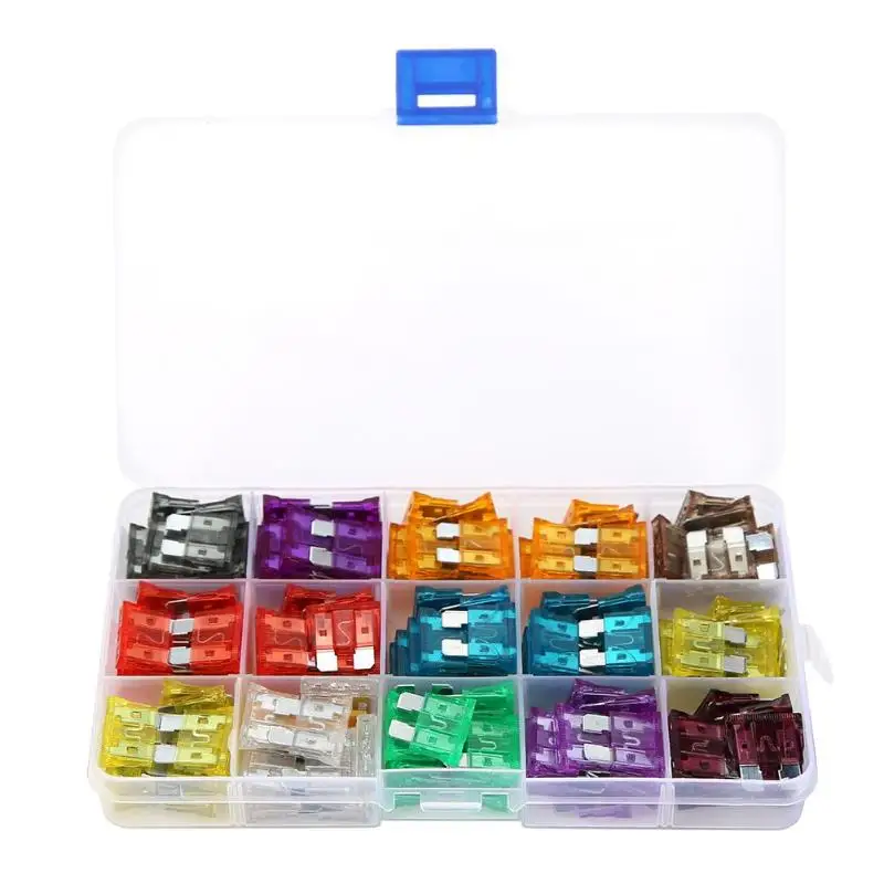 

150pcs Mixed Mini Blade Fuses Zinc Alloy 2A 3A 5A 7.5A 10A 15A 20A 25A 30A 35A 40A AMP Assortment Set for Car Auto Truck