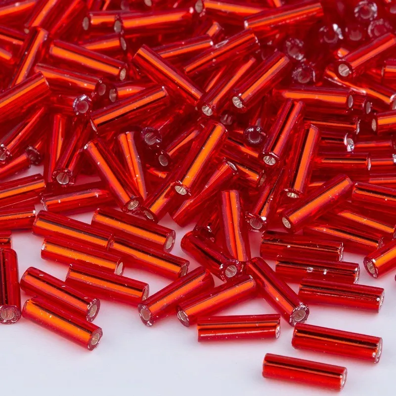 

Taidian Matsuno Bugle Beads For Silver Lined Color Glass Tube Beads 6mmx1.9mm 5grams/lot About 870 Pieces