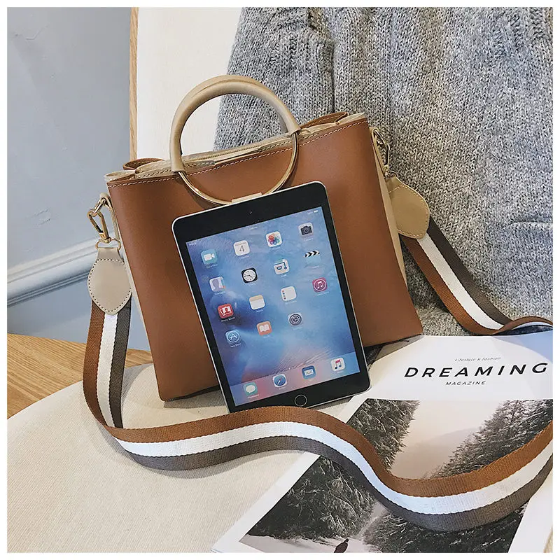 VOLESS العلامة التجارية عالية الجودة النساء كبيرة دلو حقائب الأعلى مقبض Crossbody أكياس الإناث 2019 واسعة حزام النساء حقيبة كتف Bolosa